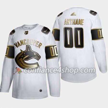 Adidas Maillot de Hockey Vancouver Canucks Personnaliser Adidas 2019-20 Golden Edition Blanc Authentic - Homme